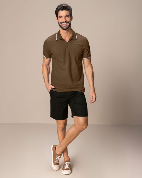 Bermuda para hombre cintura ajustable#color_700-negro