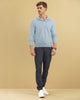 Camiseta tipo polo manga larga con bordado en frente#color_022-azul-claro