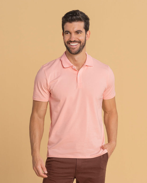 Camiseta tipo polo con perilla funcional con puños y cuello tejido#color_120-rosado-claro