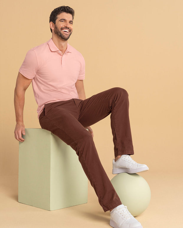 Camiseta tipo polo con perilla funcional con puños y cuello tejido#color_120-rosado-claro