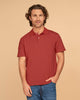 Camiseta tipo polo con perilla funcional con puños y cuello tejido#color_221-terracota-medio