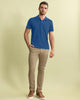 Camiseta tipo polo con perilla funcional con puños y cuello tejido#color_513-azul