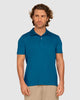 Camiseta tipo polo con perilla funcional con puños y cuello tejido#color_578-azul-medio