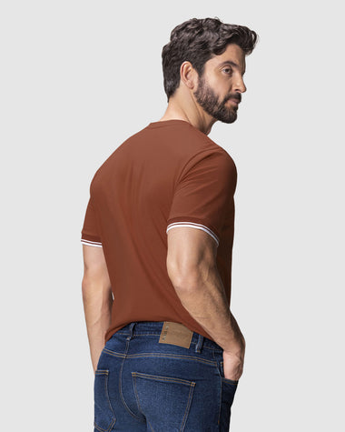 Camiseta cuello redondo manga corta#color_174-rojo-oscuro