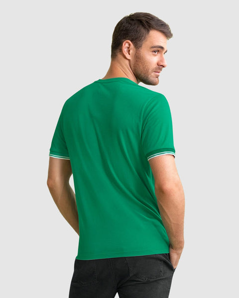 Camiseta cuello redondo manga corta#color_601-verde-limon