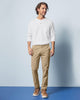 Camiseta manga larga con cuello redondo y perilla funcional#color_000-blanco
