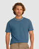 Camiseta manga corta con línea decorativa en cuello#color_169-medio-azul
