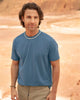 Camiseta manga corta con línea decorativa en cuello#color_169-medio-azul