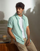 Camisa manga corta masculina de rayas#color_146-rayas-verdes