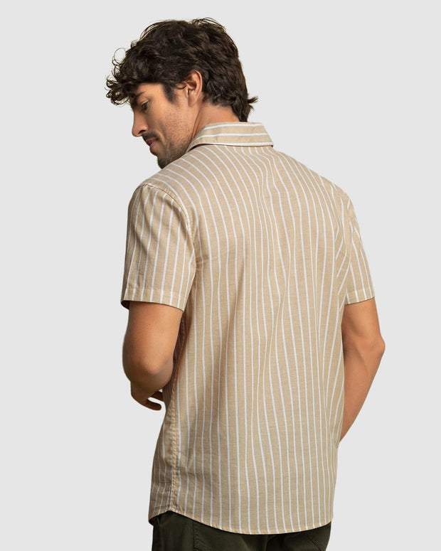 Camisa manga corta masculina de rayas#color_903-rayas-arena