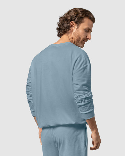 Buzo oversized con cuello redondo#color_022-azul