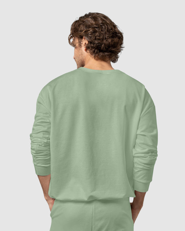 Buzo oversized con cuello redondo#color_600-verde-medio