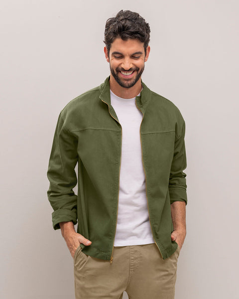 Chaqueta manga larga con cierre frontal#color_a91-verde-militar