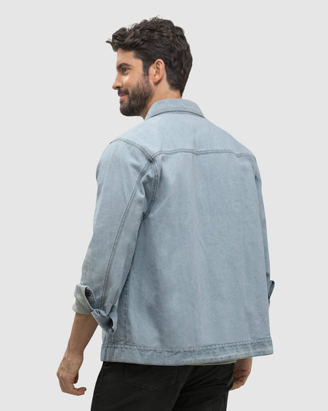 Chaqueta de denim de botones#color_141-indigo-claro