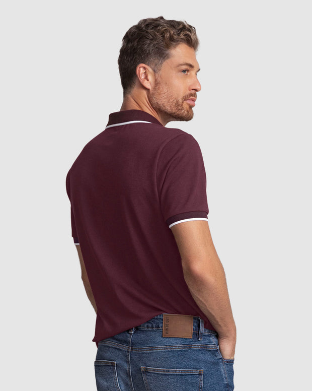 Camiseta tipo polo bloque de color
