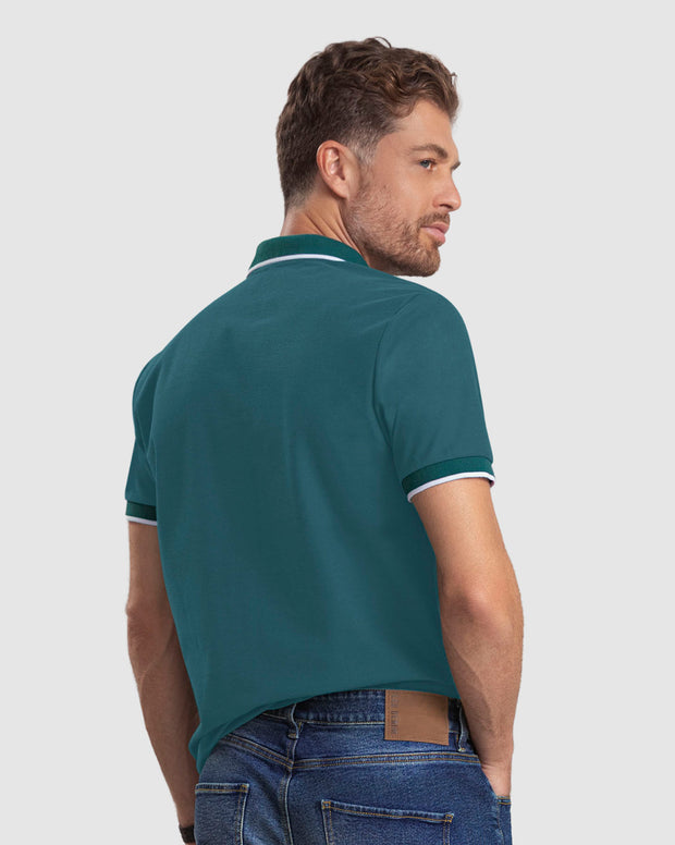 Camiseta tipo polo bloque de color