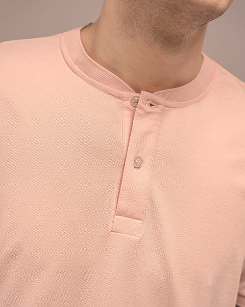 Camiseta manga corta tipo Henley#color_317-rosado-medio