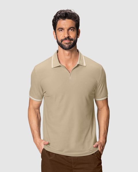 Camiseta tipo polo con cierre funcional#color_084-arena