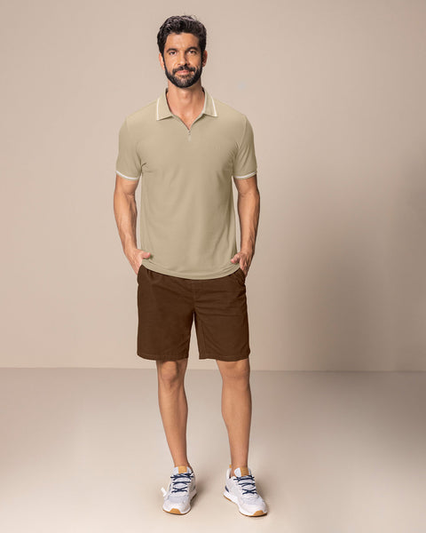 Camiseta tipo polo con cierre funcional#color_084-arena