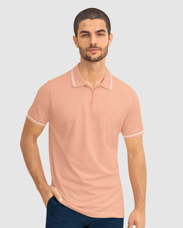 Camiseta tipo polo con cierre funcional