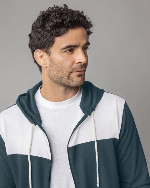 Buzo manga larga con cierre y capucha#color_059-azul-oscuro