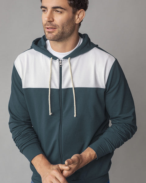 Buzo manga larga con cierre y capucha#color_059-azul-oscuro