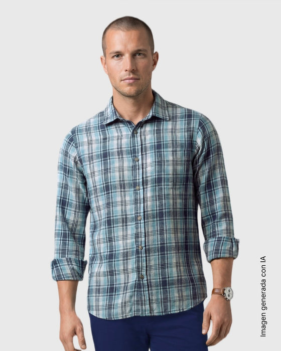 Camisa leñadora para hombre#color_055-cuadros-azul-claro