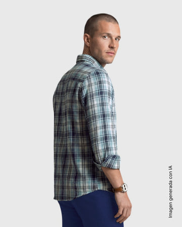Camisa leñadora para hombre#color_055-cuadros-azul-claro