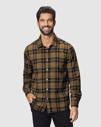 Camisa leñadora para hombre#color_381-cuadros-cafe