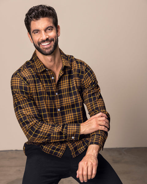 Camisa leñadora para hombre#color_381-cuadros-cafe