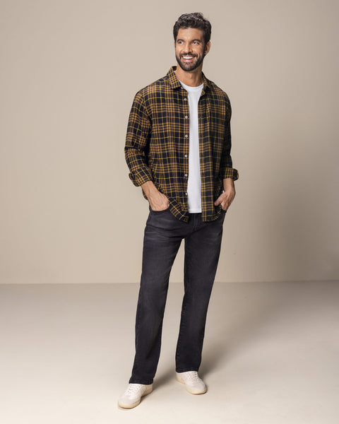 Camisa leñadora para hombre#color_381-cuadros-cafe