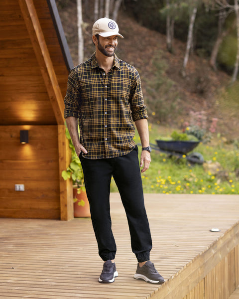 Camisa leñadora para hombre#color_381-cuadros-cafe