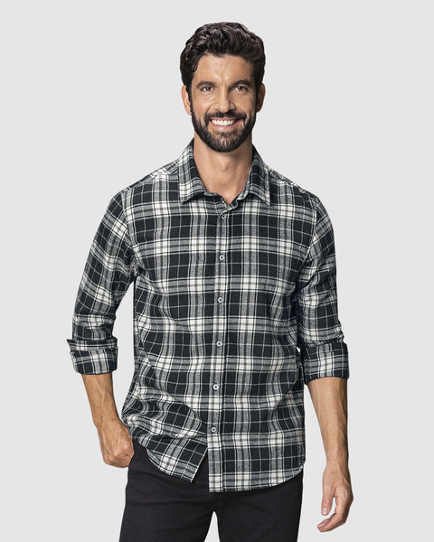 Camisa leñadora para hombre#color_700-negro-cuadros