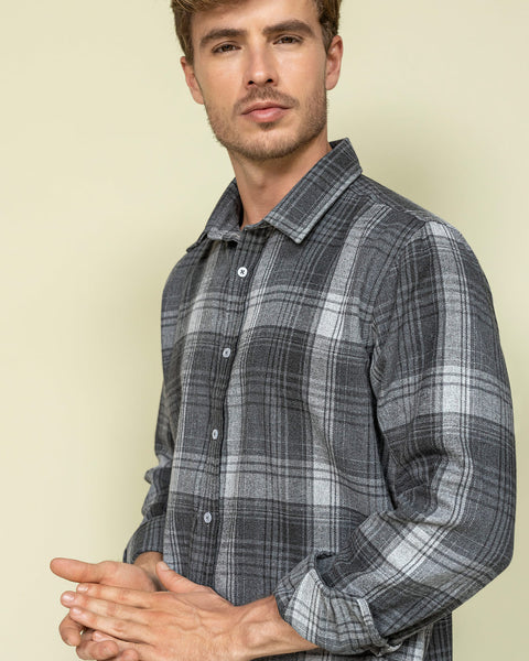 Camisa leñadora para hombre#color_720-gris