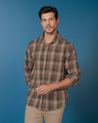 Camisa leñadora para hombre#color_801-cuadros-cafe-medio