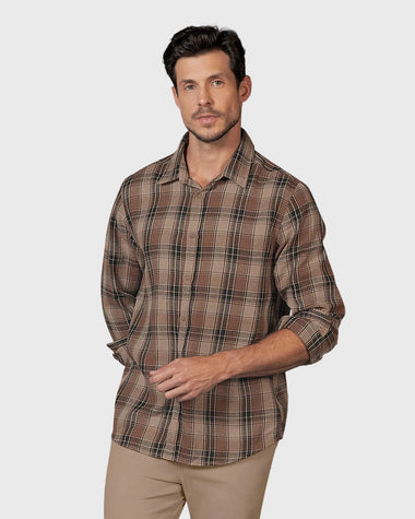 Camisa leñadora para hombre#color_801-cuadros-cafe-medio