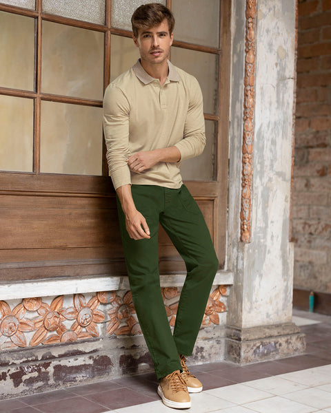 Pantalón carpintero para hombre#color_a91-verde-militar