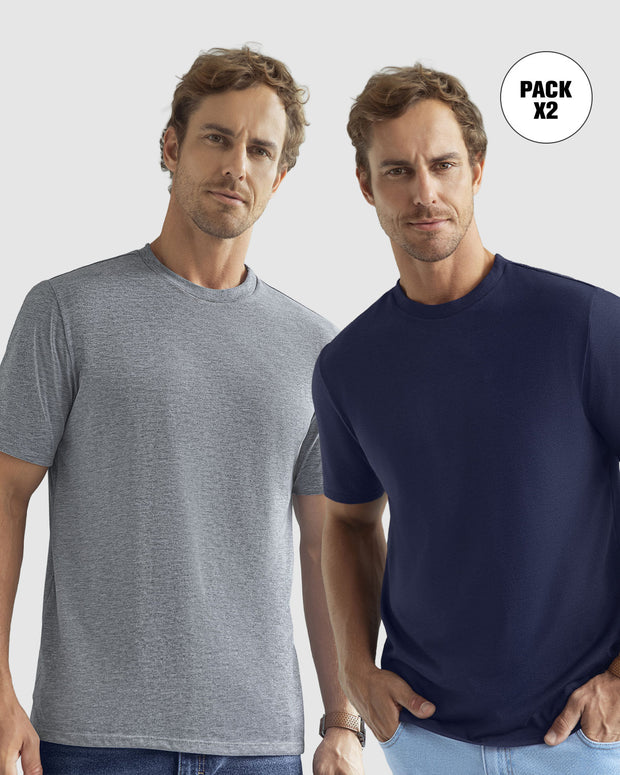Paquete x2 camisetas manga corta básicas