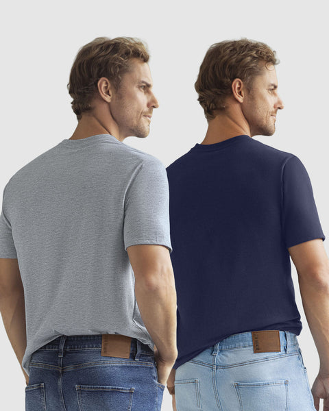 Paquete x2 camisetas manga corta básicas#color_s03-azul-gris