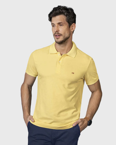 Camiseta polo manga corta con botones funcionales#color_019-amarillo-Claro