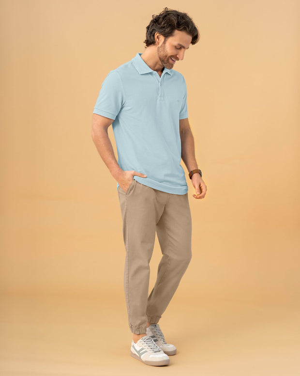 Camiseta polo manga corta con botones funcionales