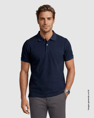 Camiseta polo manga corta con botones funcionales#color_024-azul-oscuro
