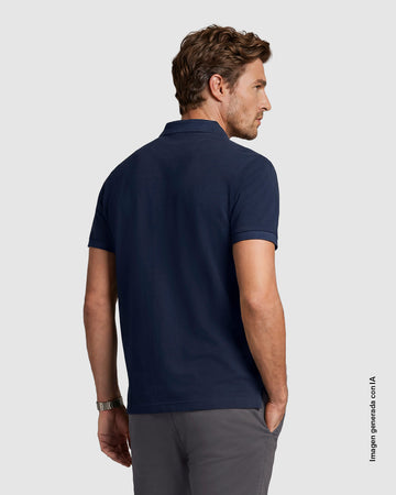 Camiseta polo manga corta con botones funcionales#color_024-azul-oscuro
