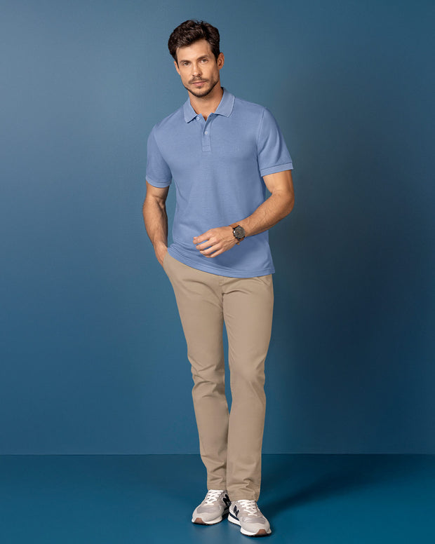 Camiseta polo manga corta con botones funcionales