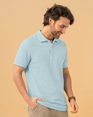 Camiseta tipo polo manga corta masculina#color_022-azul-claro