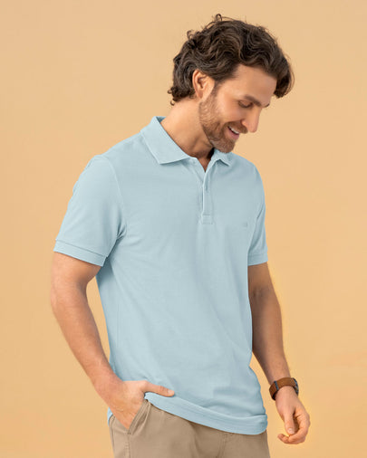 Camiseta tipo polo manga corta masculina#color_022-azul-claro