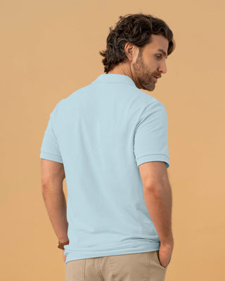 Camiseta tipo polo manga corta masculina#color_022-azul-claro