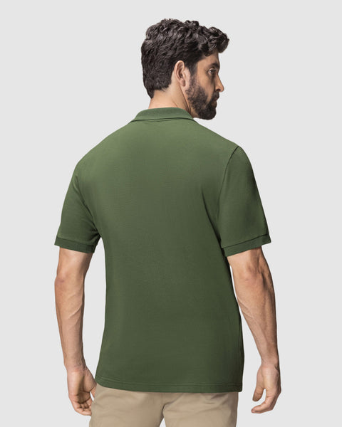 Camiseta tipo polo manga corta masculina#color_171-verde-oscuros