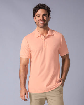 Camiseta tipo polo manga corta masculina#color_270-mandarina-claro