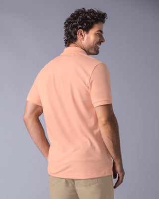 Camiseta tipo polo manga corta masculina#color_270-mandarina-claro